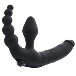 Страпон безремневой Black&Red с вибрацией